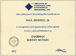IEEE Boston Chairman Certificate